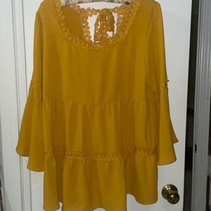 Tiered Marigold Top With Keyhole Back - XL